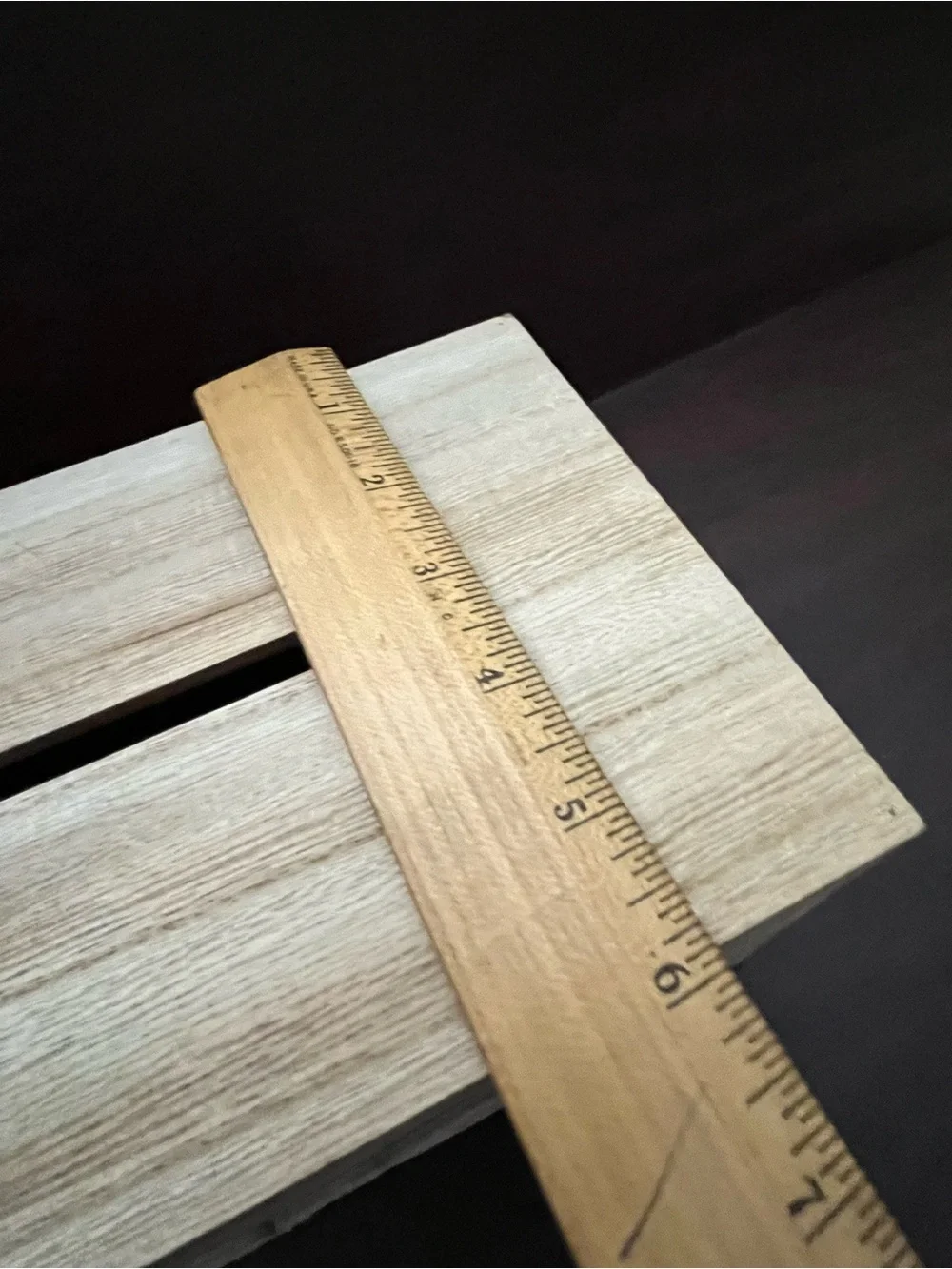 Natural Wood Card Box with White 'Cards' Script